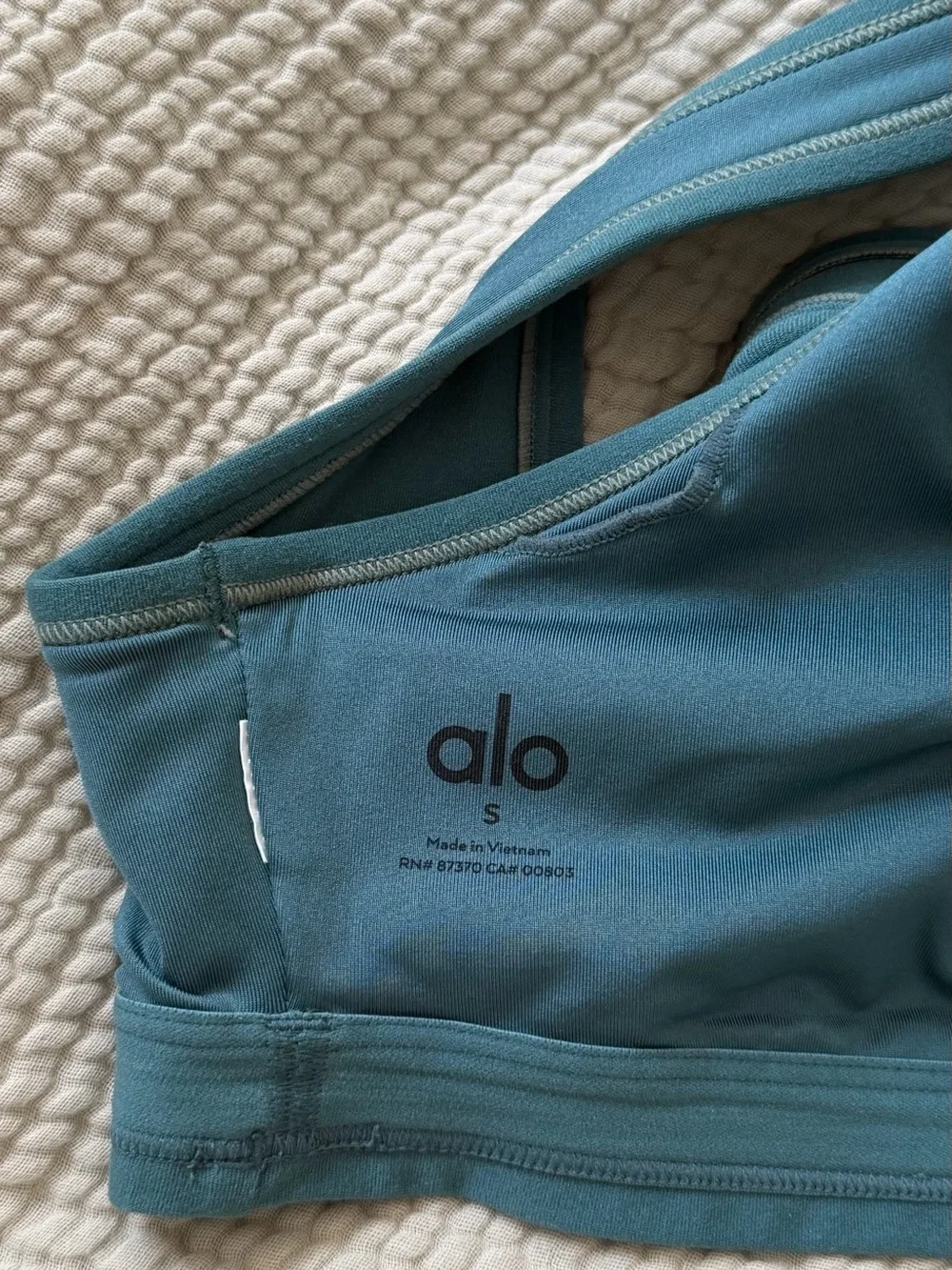 ALO Yoga Teal Scoop-Front Sports Bra
